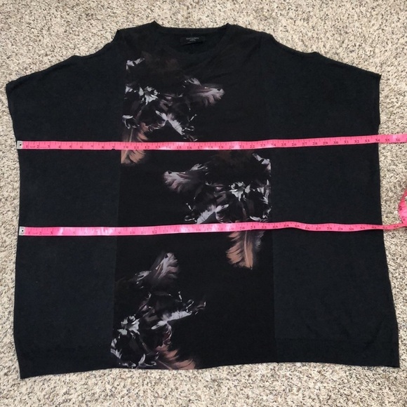 Allsaints Tulipa Floral Cold Shoulder Dress Size Medium Dark Gray Silk Floral - Picture 8 of 9